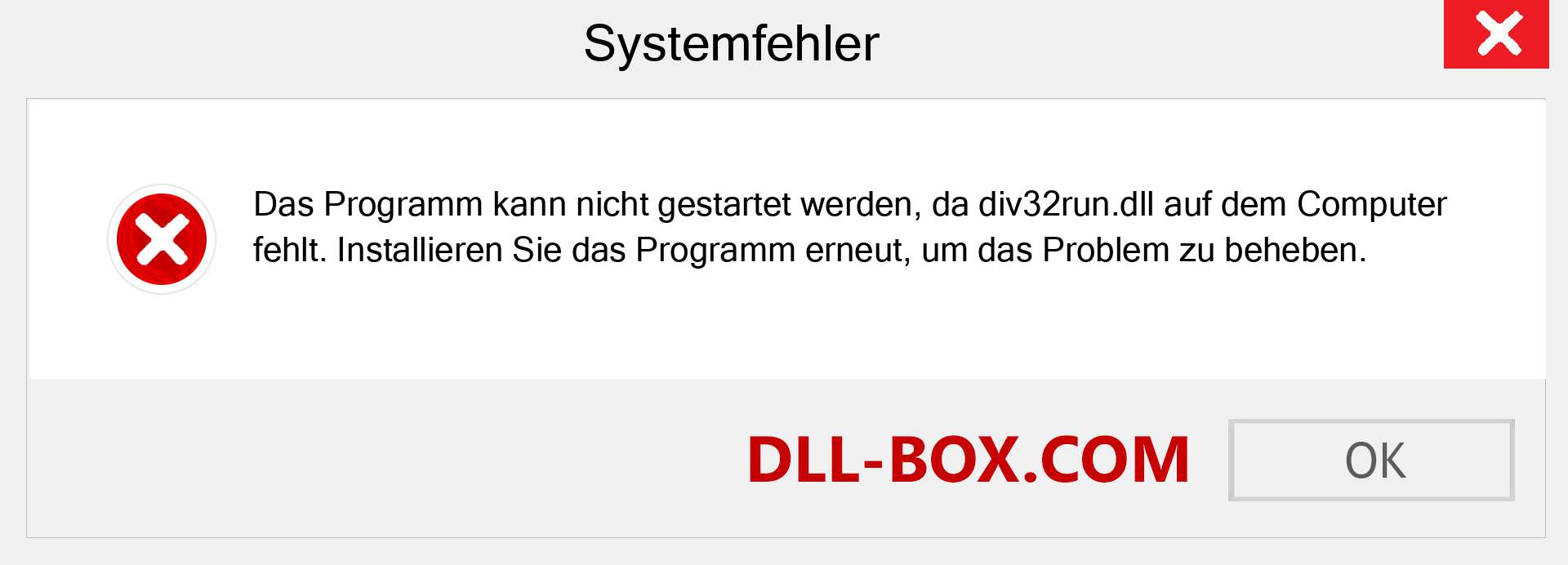 div32run.dll-Datei fehlt?. Download für Windows 7, 8, 10 - Fix div32run dll Missing Error unter Windows, Fotos, Bildern