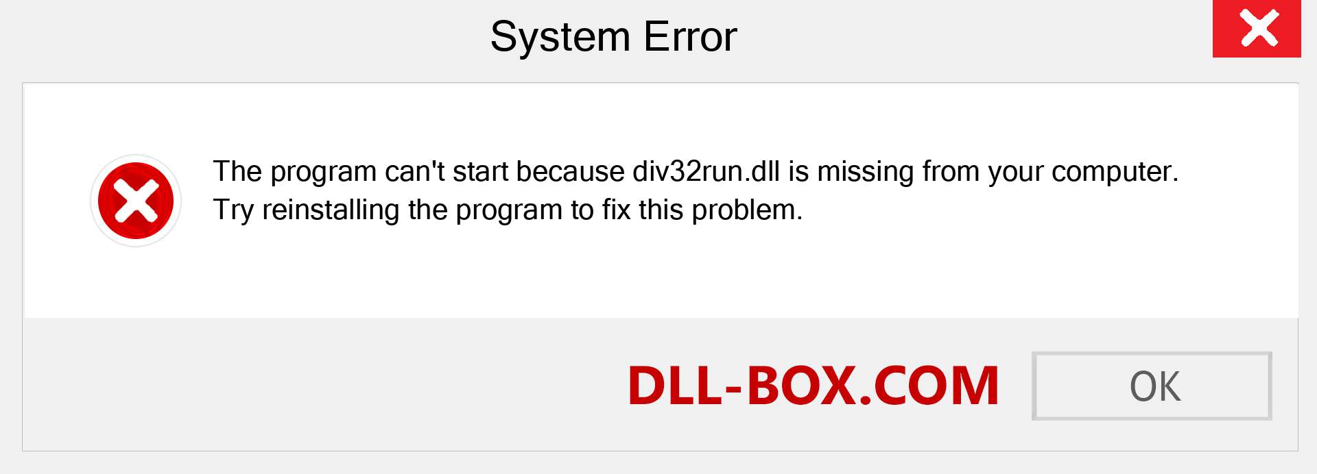  div32run.dll file is missing?. Download for Windows 7, 8, 10 - Fix  div32run dll Missing Error on Windows, photos, images