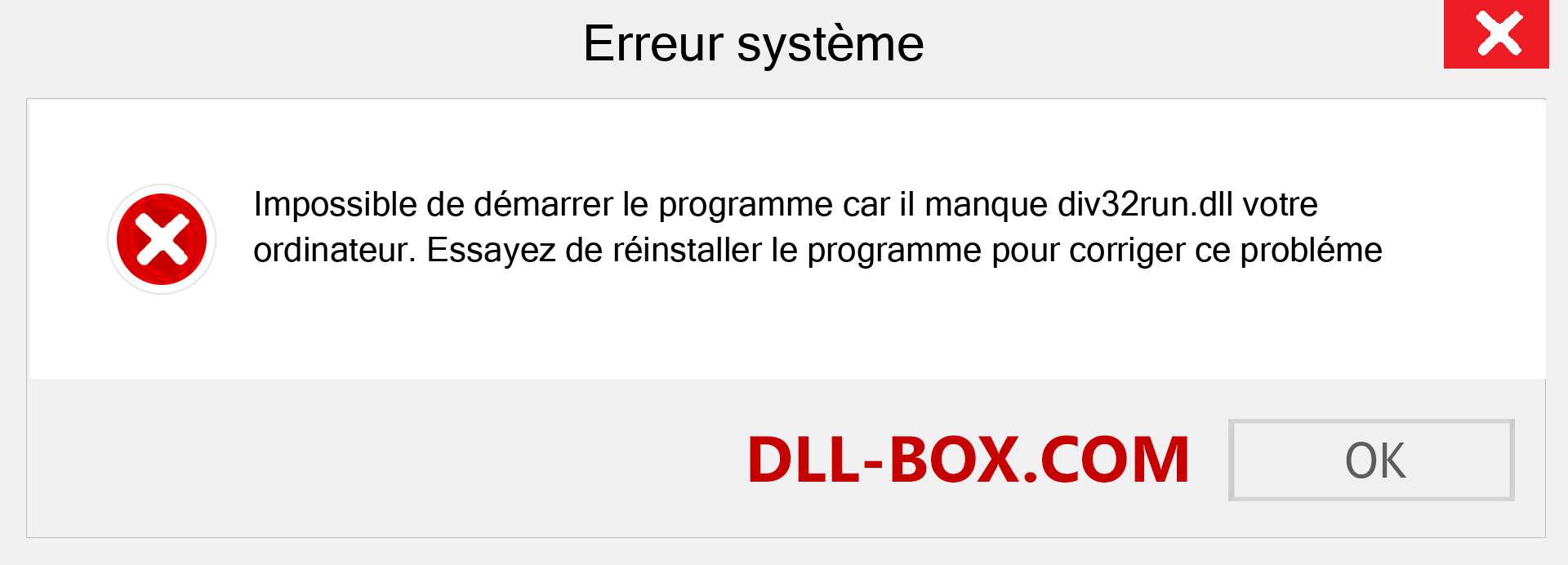 Le fichier div32run.dll est manquant ?. Télécharger pour Windows 7, 8, 10 - Correction de l'erreur manquante div32run dll sur Windows, photos, images